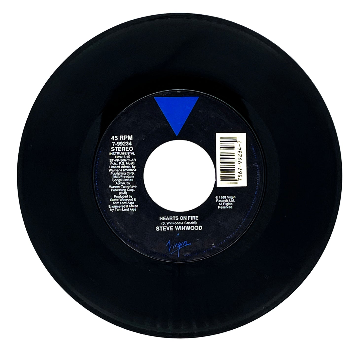 Steve Winwood : HEARTS ON FIRE/ HEARTS ON FIRE (INSTRUMENTAL)