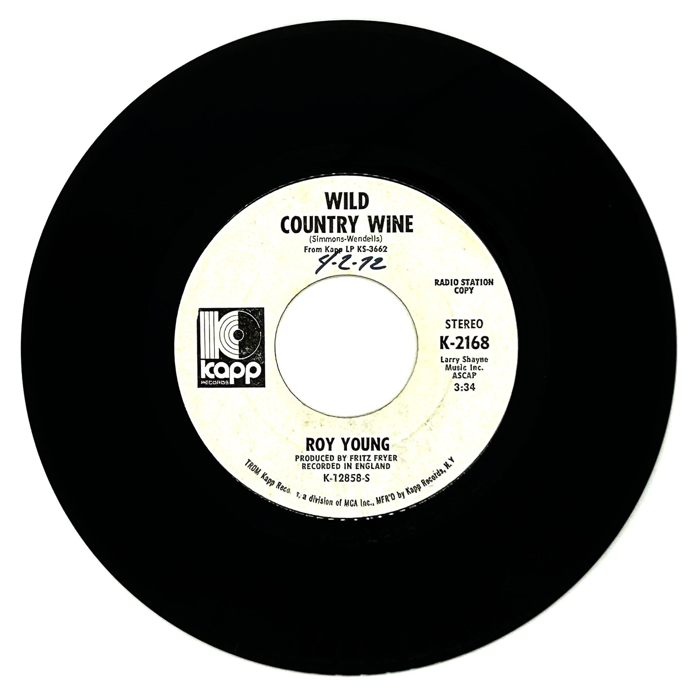 Roy Young : WILD COUNTRY WINE/ RAG MAMA RAG