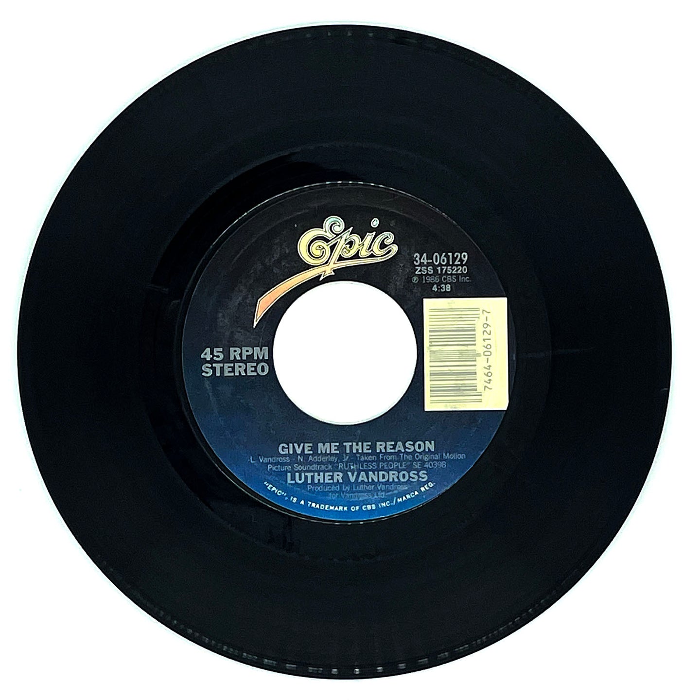 Luther Vandross : GIVE ME THE REASON/ DON'T YOU WANT MY LOVE