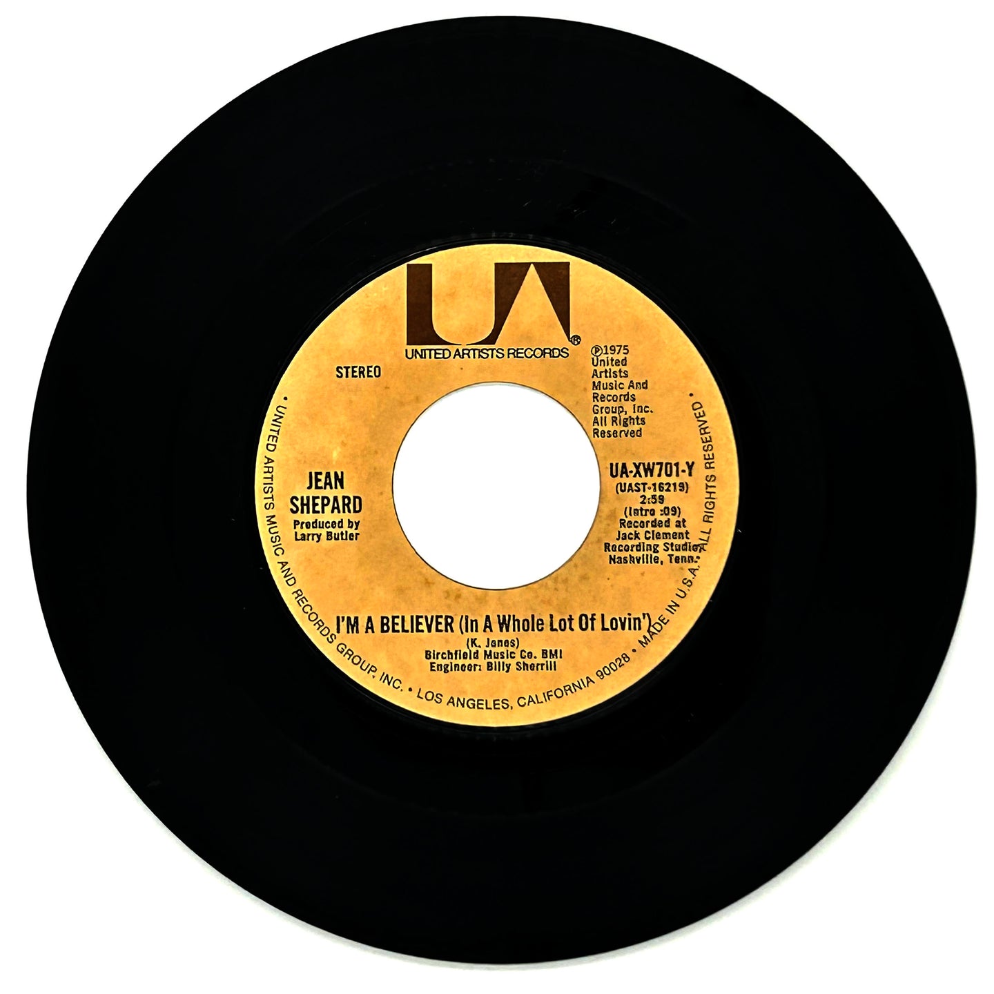 Jean Shepard : I'M A BELIEVER (IN A WHOLE LOT OF LOVIN')/ I THINK I'LL WAIT TIL TOMORROW