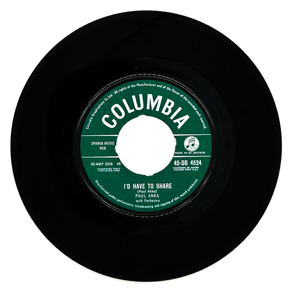 Paul Anka : I'D HAVE TO SHARE/ SUMMER'S GONE