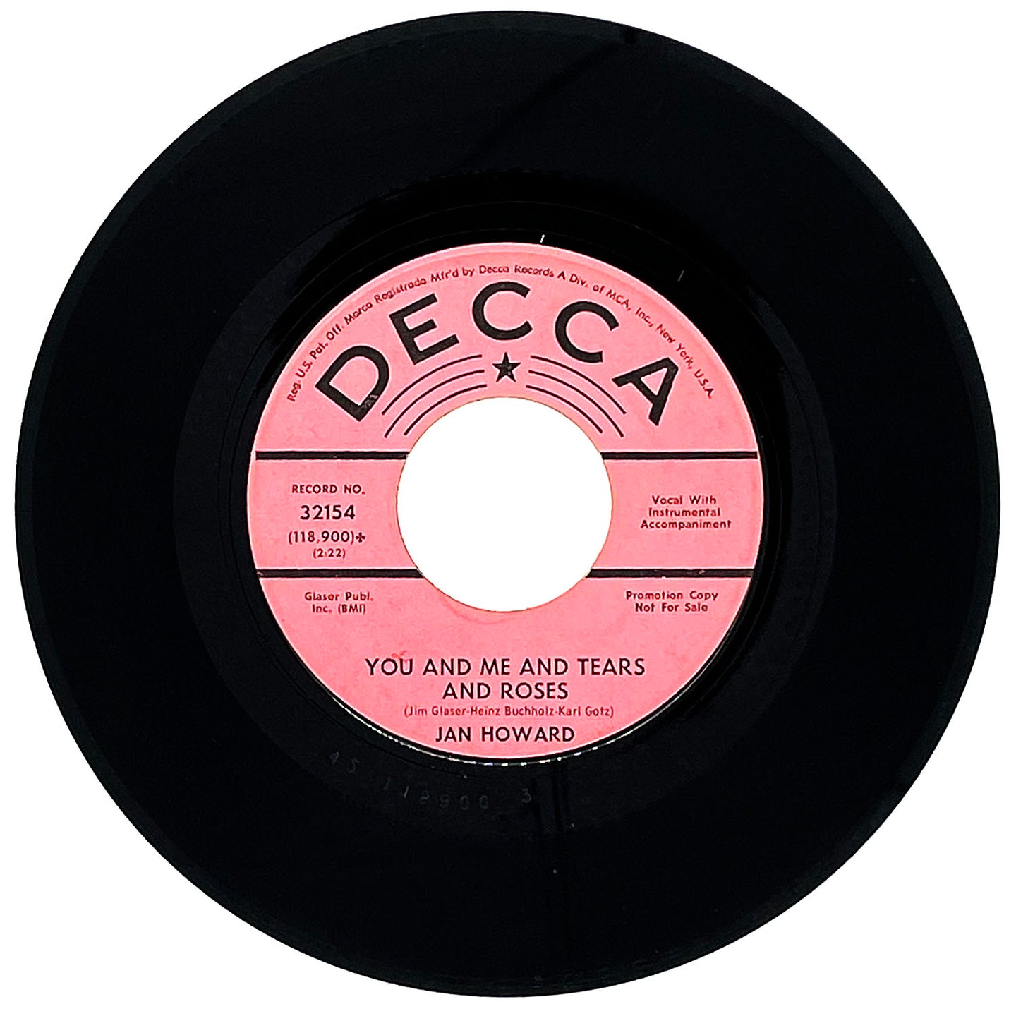 Jan Howard : YOU AND ME AND TEARS AND ROSES/ ROLL OVER AND PLAY DEAD