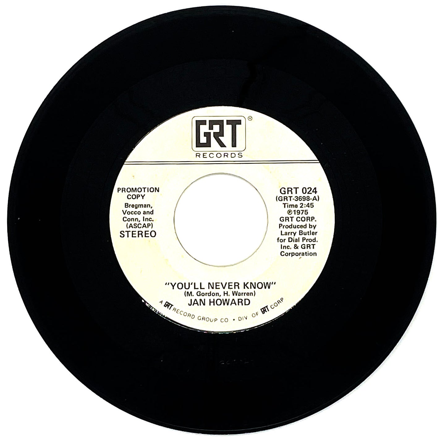 Jan Howard : YOU'LL NEVER KNOW/ YOU'LL NEVER KNOW