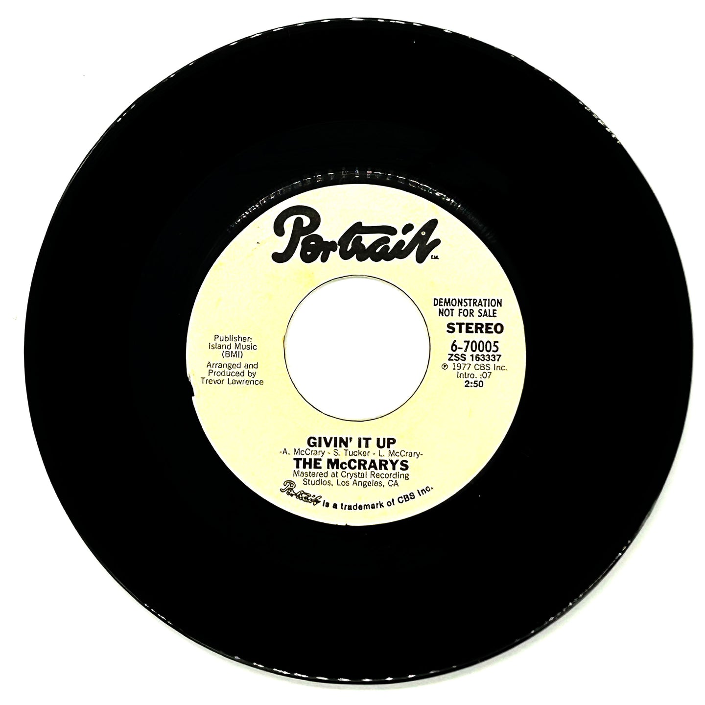 McCrarys, The : GIVIN' IT UP/ GIVIN' IT UP