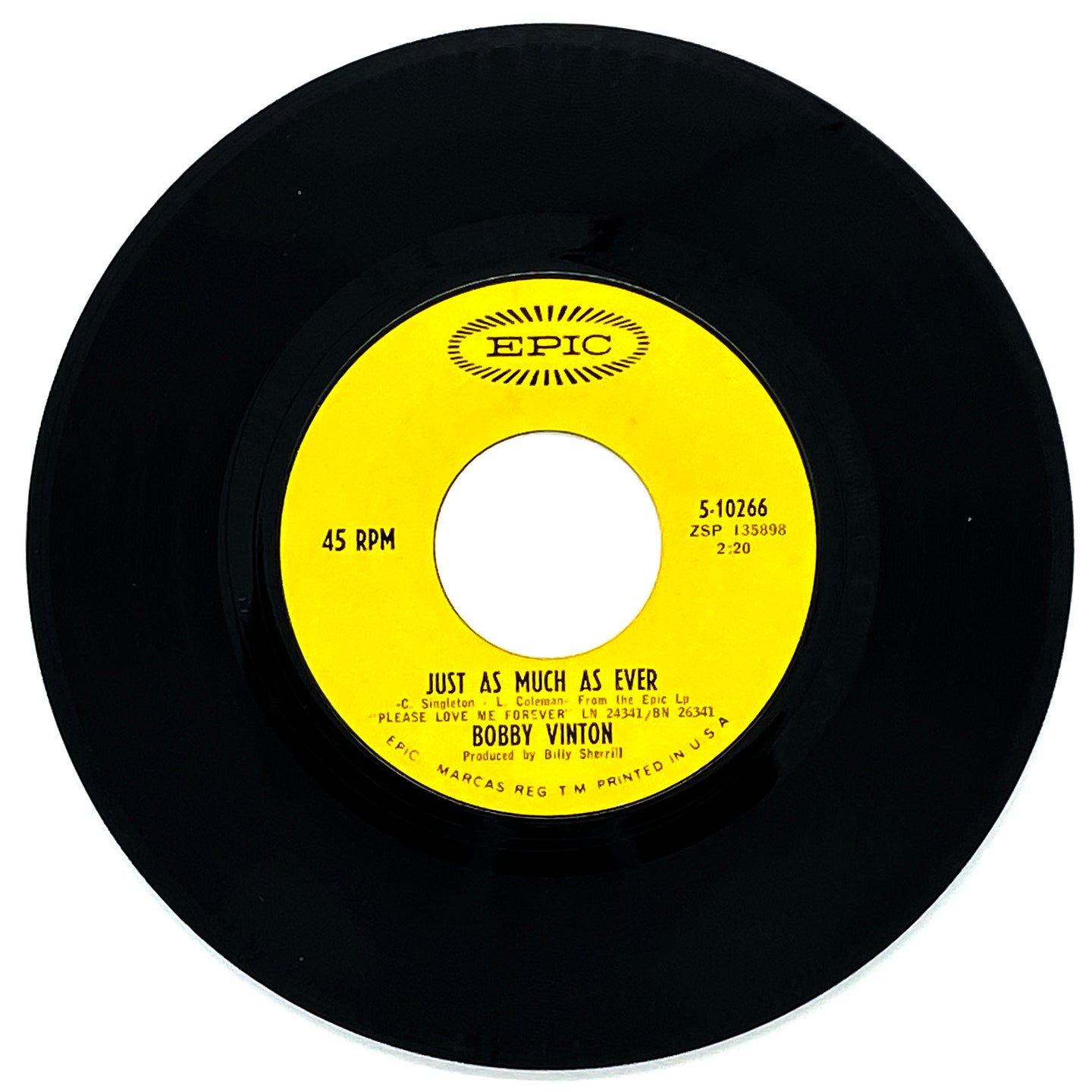 Bobby Vinton : JUST AS MUCH AS EVER/ ANOTHER MEMORY