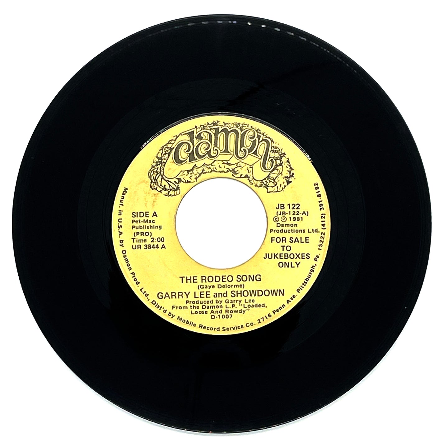 Garry Lee And Showdown : THE RODEO SONG/ CAJUN BOOGIE