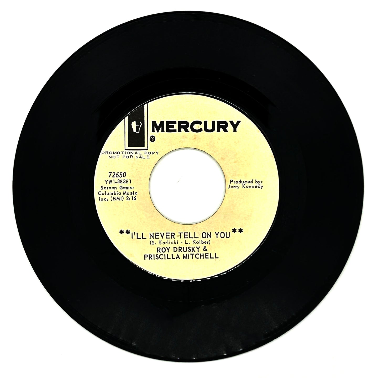 Roy Drusky  & Priscilla Mitchell: I'LL NEVER TELL ON YOU/ BED OF ROSES