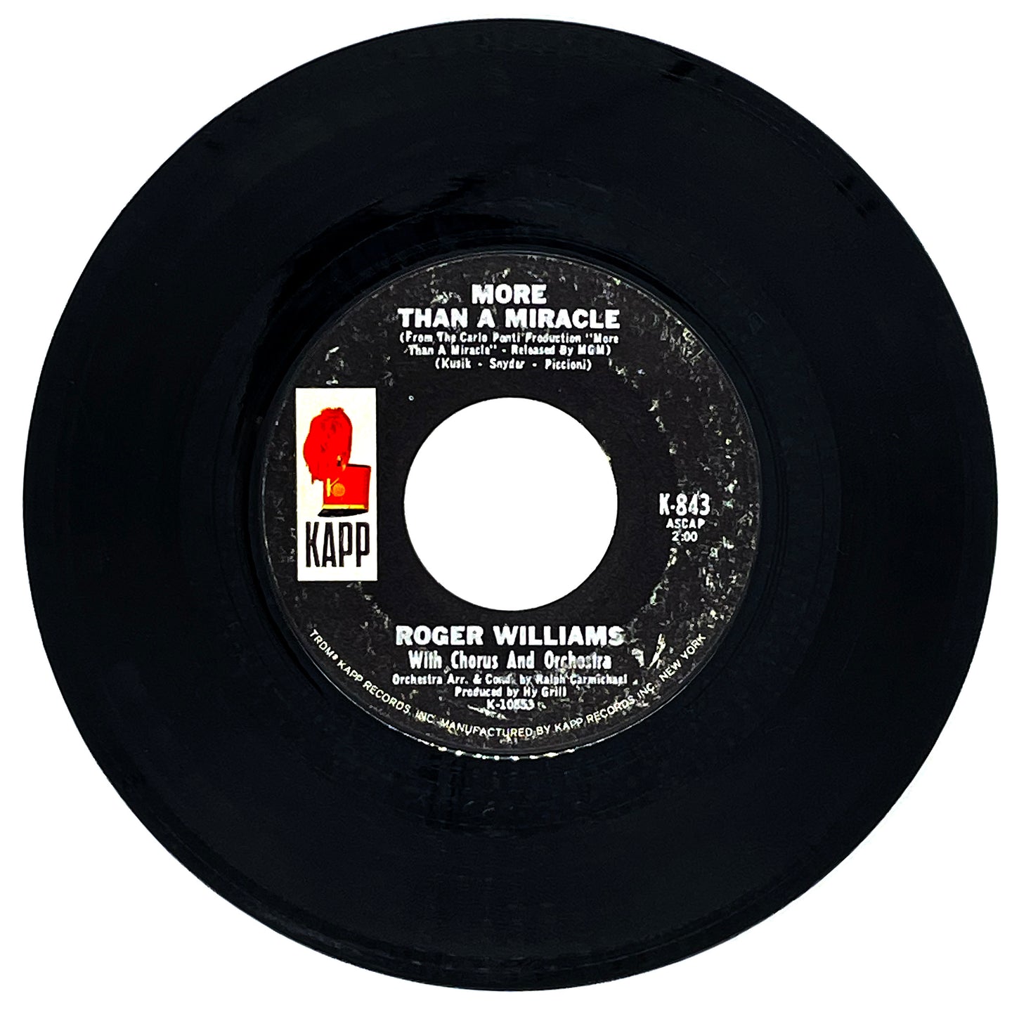 Roger Williams : MORE THAN A MIRACLE/ MORE THAN A MIRACLE (INSTRUMENTAL)