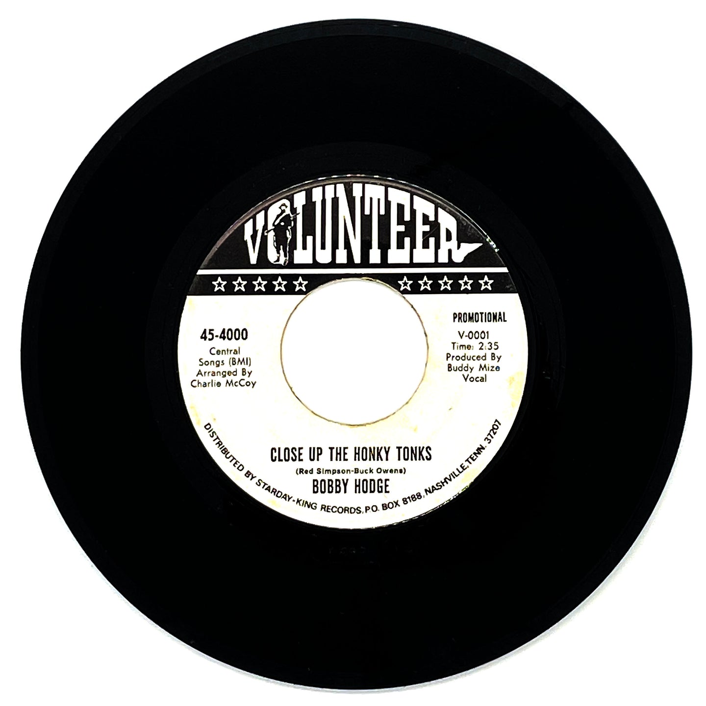 Bobby Hodge : CLOSE UP THE HONKY TONKS/ ANOTHER BROKEN HEART