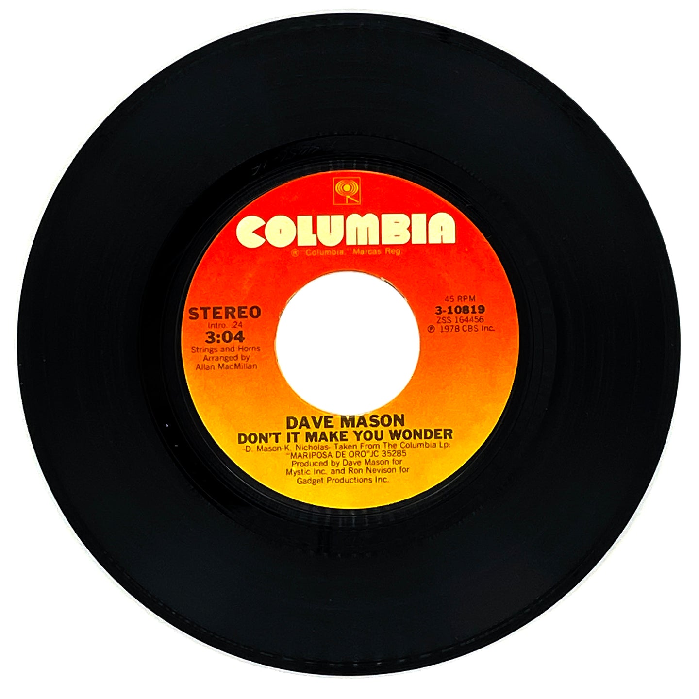 Dave Mason : DON'T IT MAKE YOU WONDER/ WARM DESIRE