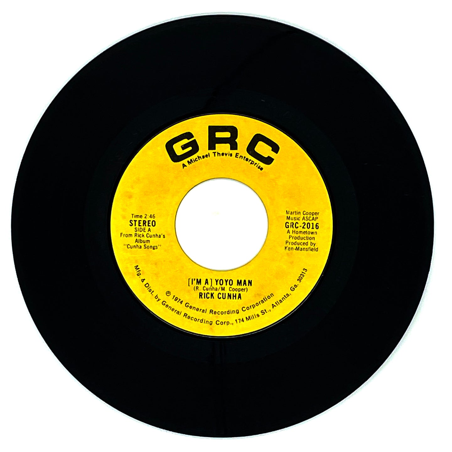 Rick Cunha : (I'M A) YOYO MAN/ WILD SIDE OF LIFE