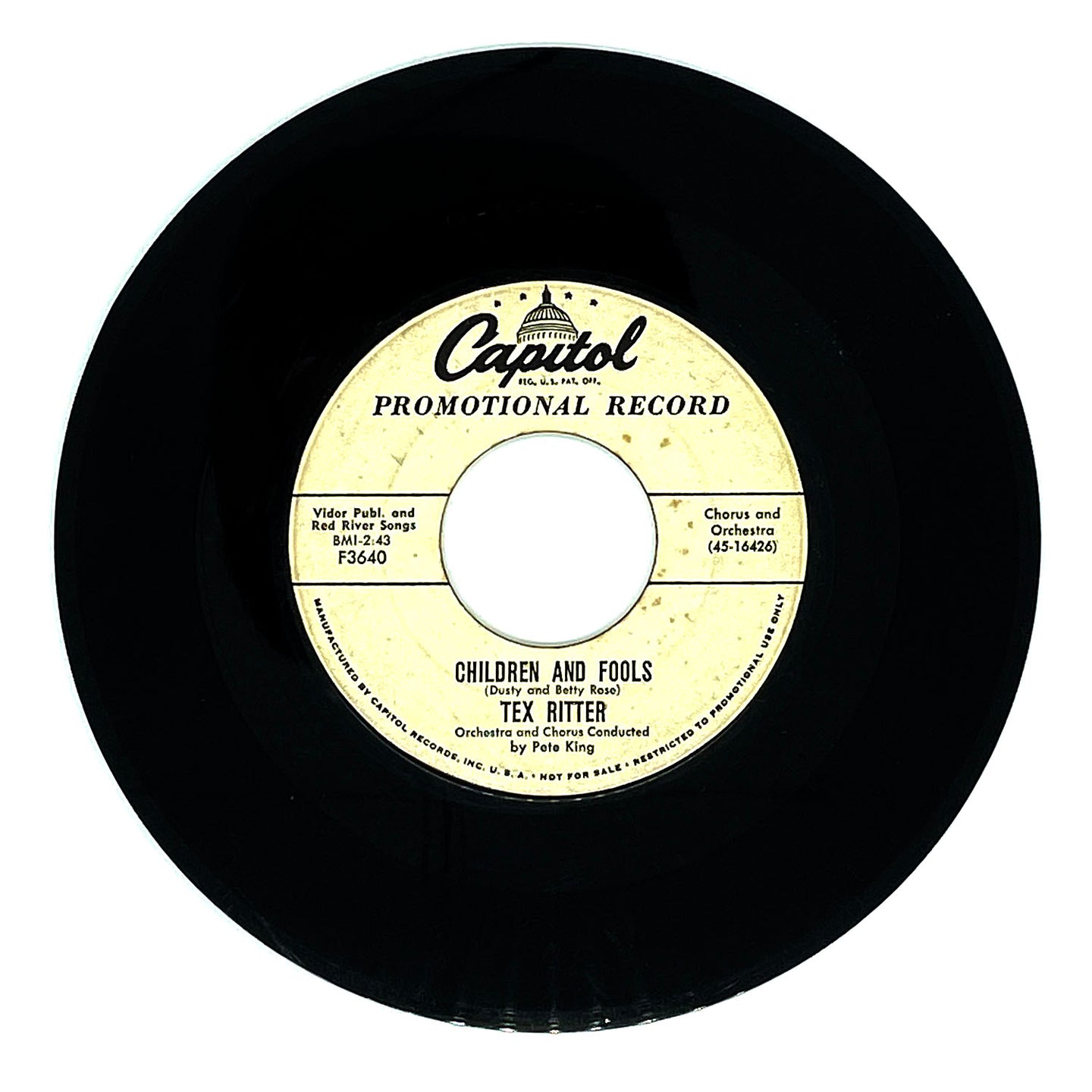 Tex Ritter : CHILDREN AND FOOLS/ I LEANED ON A MAN