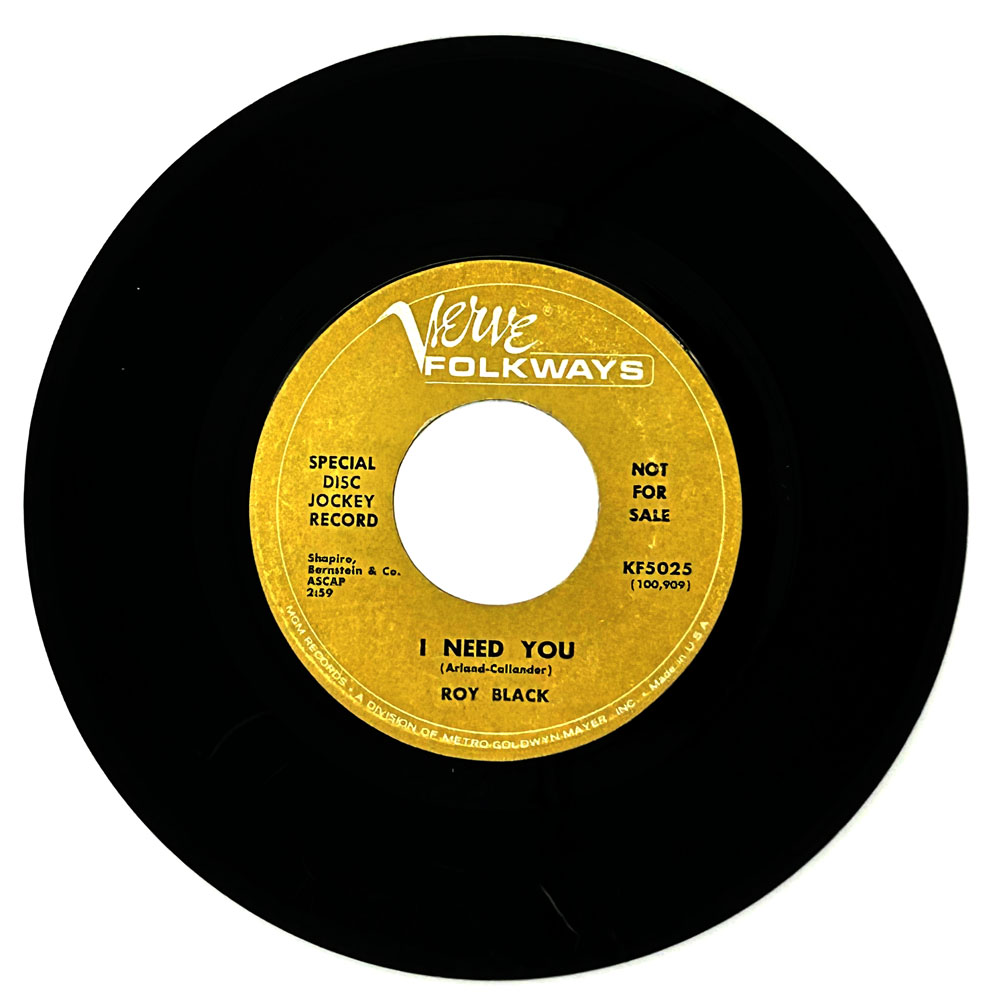 Roy Black : I NEED YOU/ I AM NOT ALONE