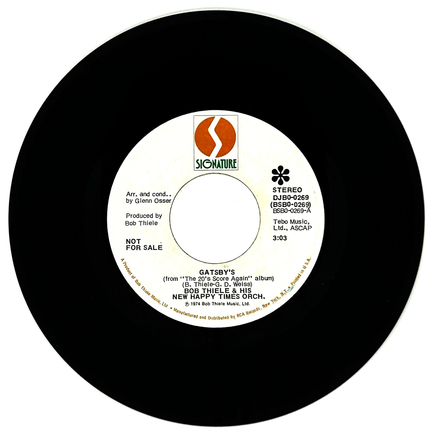 Bob Thiele & His New Happy Times Orchestra : GATSBY'S/ WHAT'LL I DO