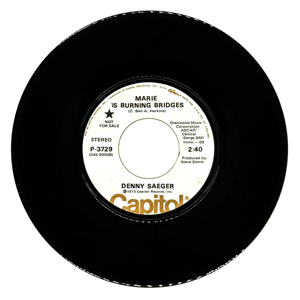 Denny Saeger : MARIE IS BURNING BRIDGES/ AWAKE ALL NIGHT