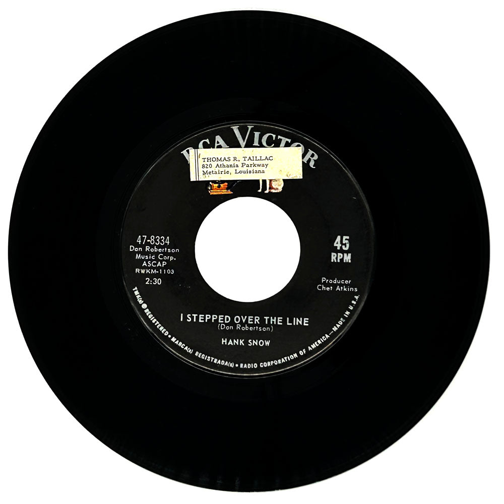 Hank Snow : I STEPPED OVER THE LINE/ BREAKFAST WITH THE BLUES