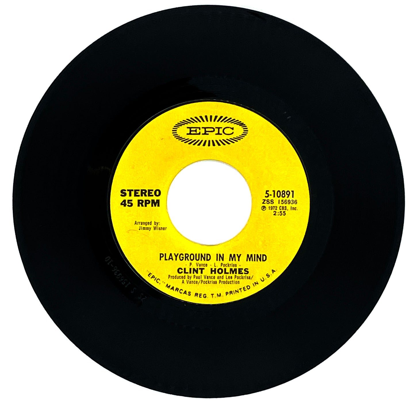 Clint Holmes : PLAYGROUND IN MY MIND/ THERE'S NO FUTURE IN MY FUTURE