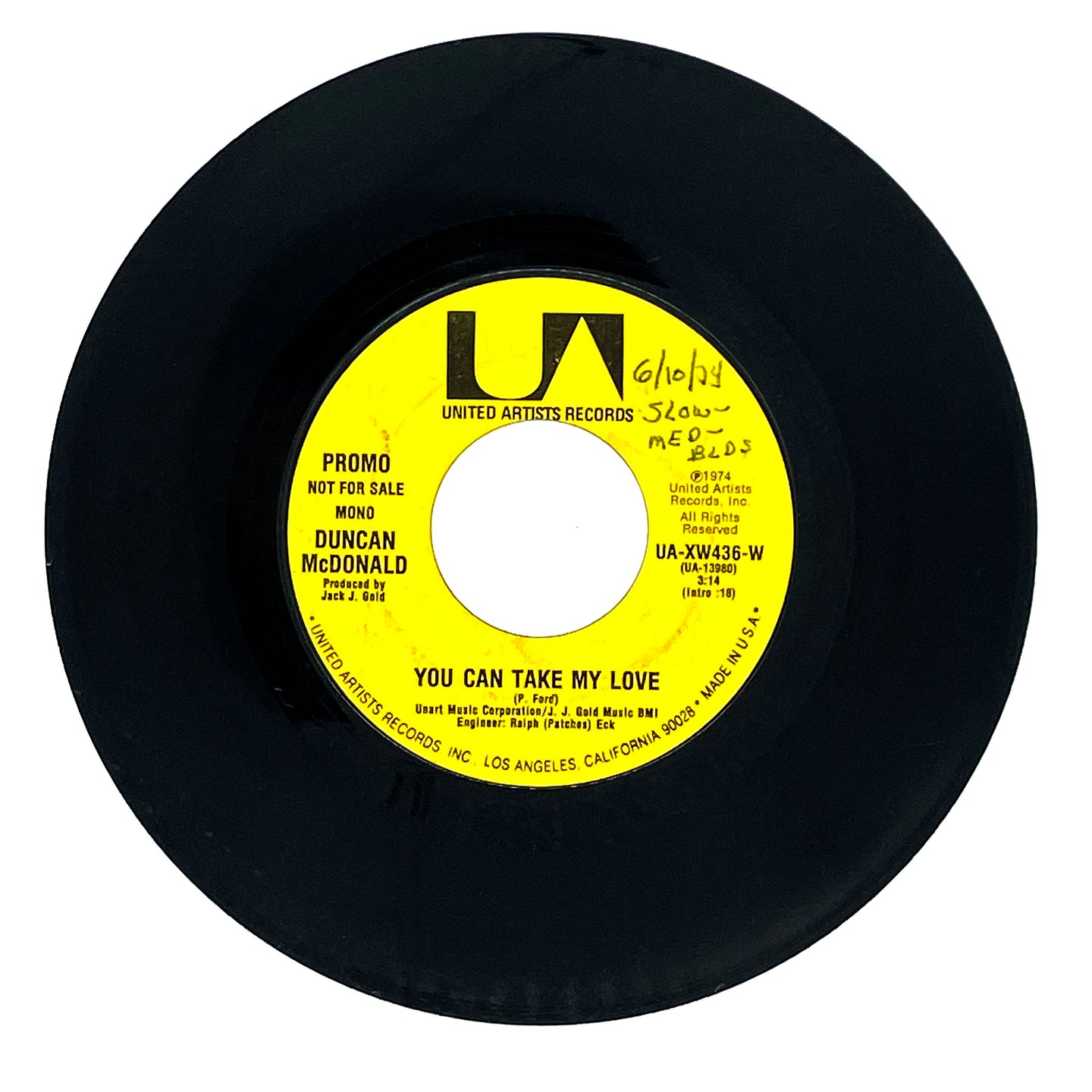Duncan McDonald : YOU CAN TAKE MY LOVE/ YOU CAN TAKE MY LOVE