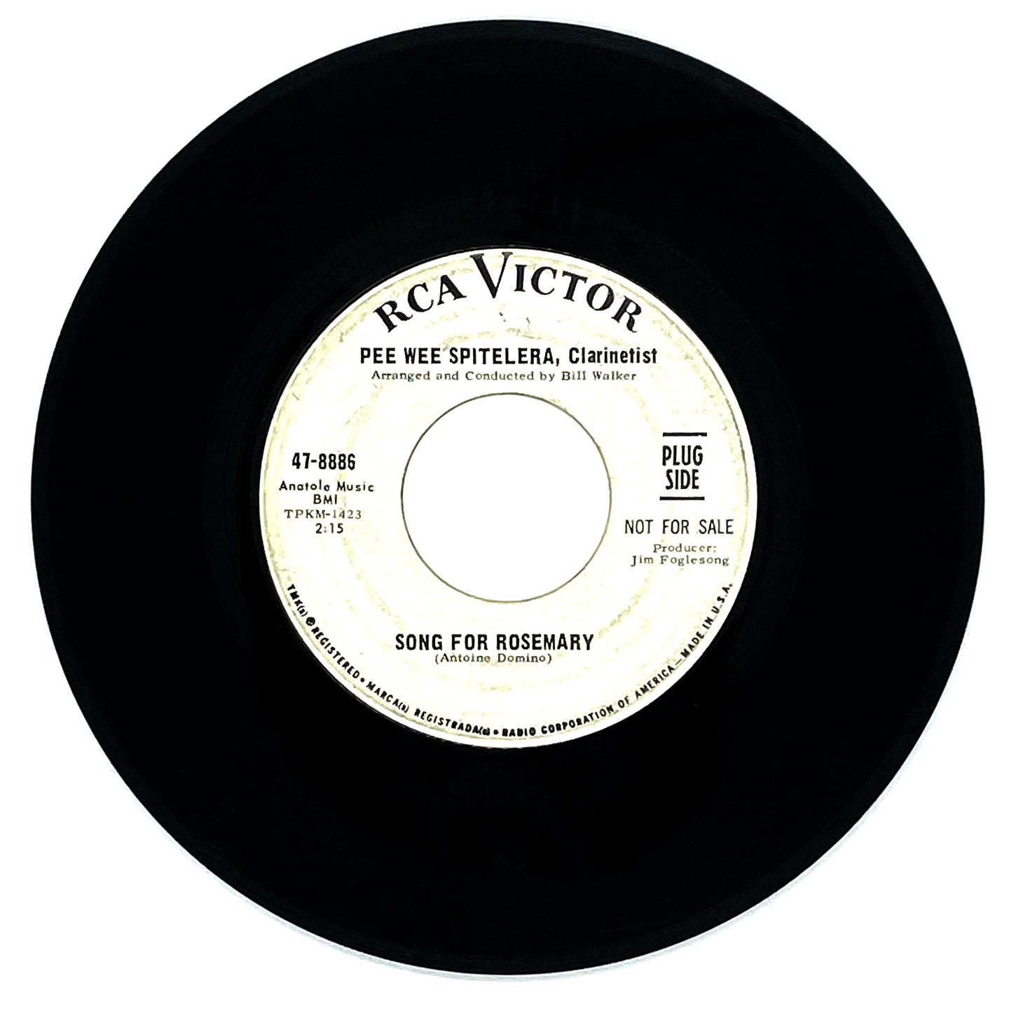Pee Wee Spitelera : SONG FOR ROSEMARY/ BLUE CLARINET