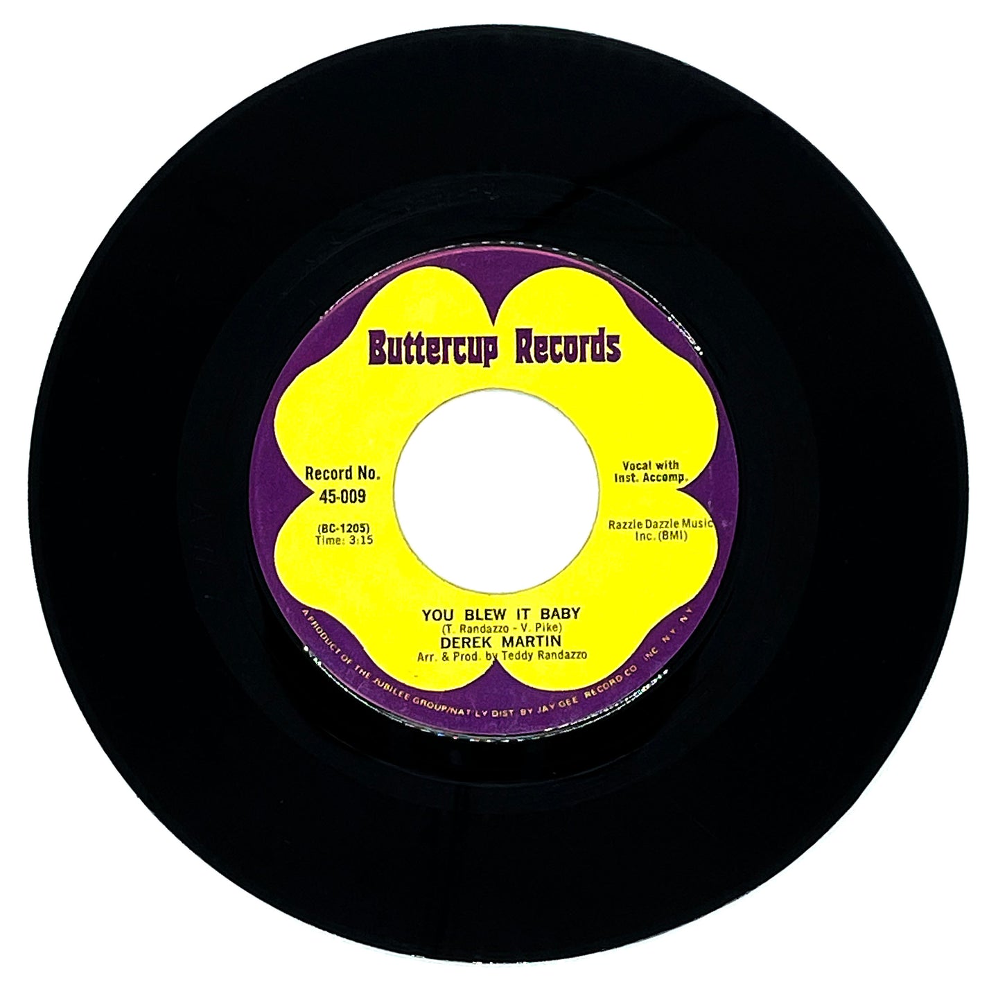 Derek Martin : YOU BLEW IT BABY/ MOVING HANDS OF TIME