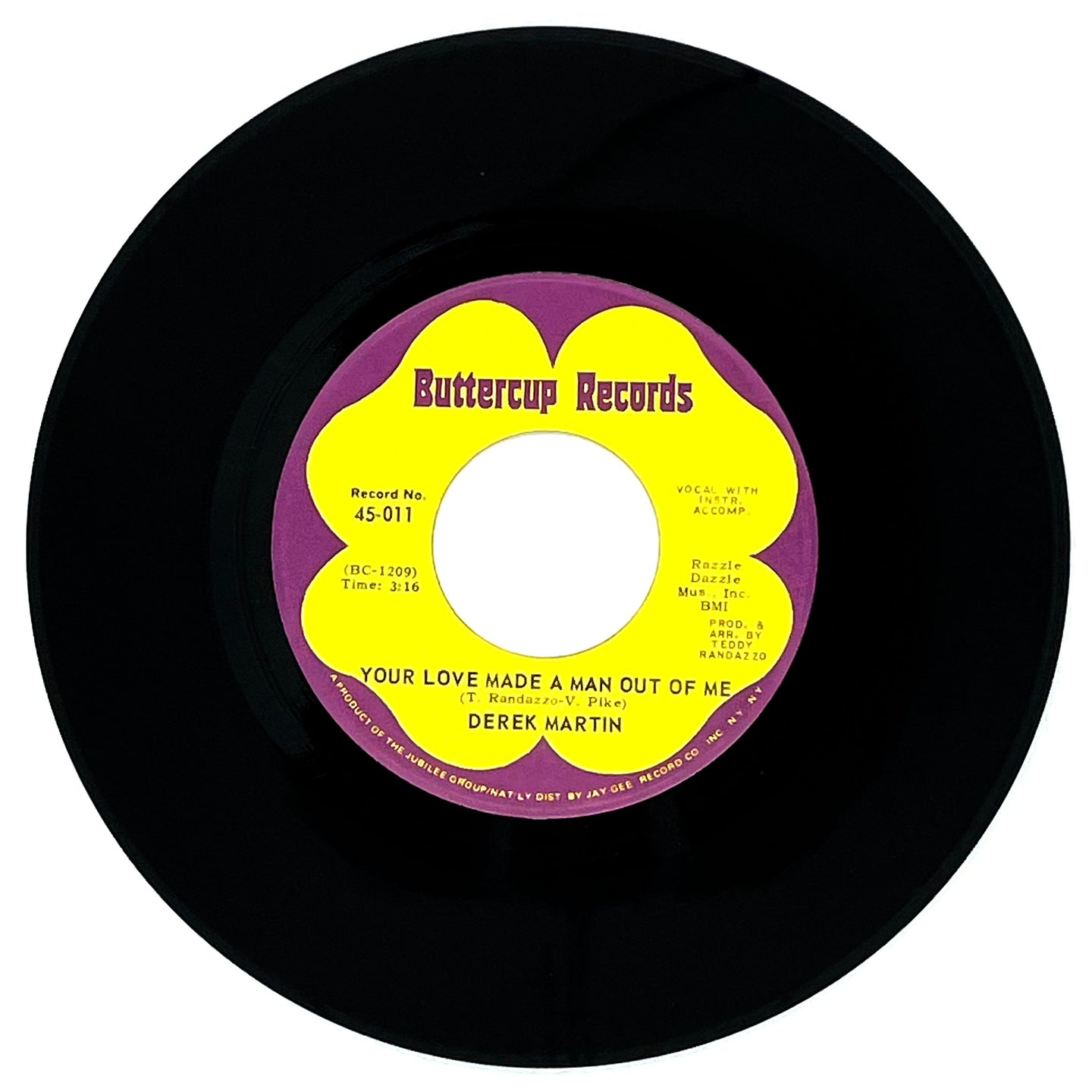Derek Martin : YOUR LOVE MADE A MAN OUT OF ME/ I GOT TO CHASE THAT DREAM