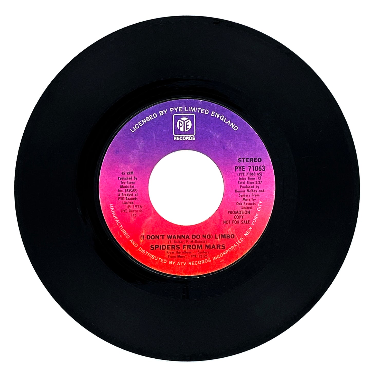 Spiders From Mars : (I DON'T WANNA DO NO) LIMBO/ (I DON'T WANNA DO NO) LIMBO